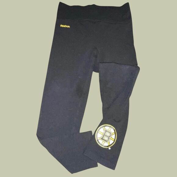 Reebok Other - Reebok Boston Bruins Kids Sz 4 Leggings Youth Hockey Unisex NHL Pastrnak Black